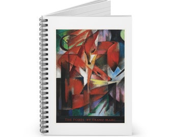 Fox Notebook, The Foxes by Franz Marc, Spiral Notebook with Ruled Line, Art Notebook, Art Lover, Fox Lover, Gift for Teacher