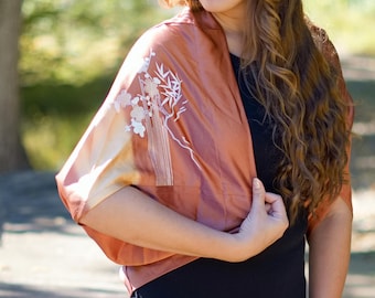 Kimono Shrug | Recycled Vintage Textile Bolero | Open-Front Cardigan Wrap | Handmade