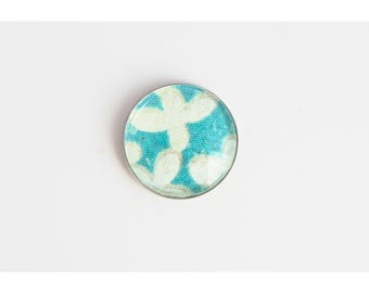 Round Magnet: Fabric with Glass Cover