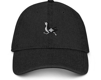 Embroidered Denim Cap: Unisex Cotton Hat, Ohanako Design