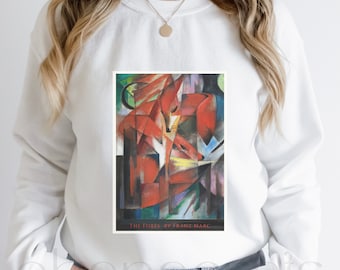Fox Sweatshirt, Art Shirt, The Foxes by Franz Marc, Unisex Sweatshirt, Gneder-nuetral, Adult, Youth, Kids, Art Lover, Gift