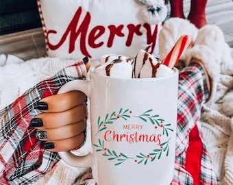 Christmas Coffee Mugs, 11oz, 15oz, White Mug, Accent Mug, Christmas Mug, Christmas Gift, Stocking Stuffer