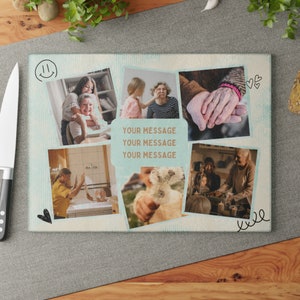 Personalized Photo Glass Cutting Board: Custom Kitchen Decor Gift