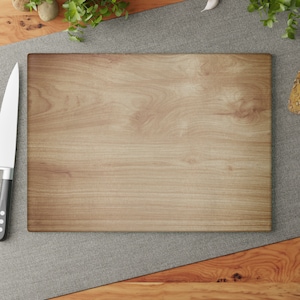 Glass Cutting Board with Wooden Print, 8&quot;x11&quot;,  11&quot;x15&quot;