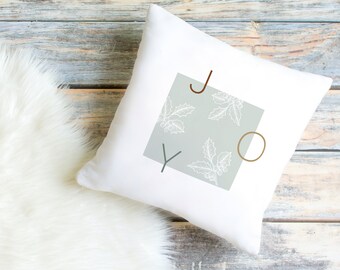 JOY Decorative Pillows, Throw Pillows, Pillow Cover, Pillow Case, Accent Pillow, Home Decor, Christmas Gift, Stocking Stuffer