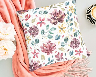 Decorative Pillows, Watercolor Flower, Throw Pillows, Pillow Cover, Pillow Case, Accent Pillow, Home Decor, Floral, Flowers