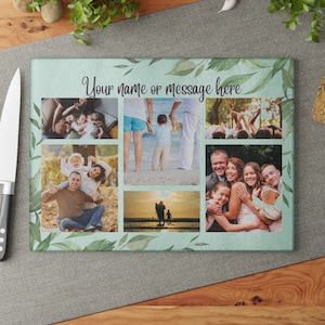 Personalized Photo Glass Cutting Board: Custom Kitchen Decor Gift
