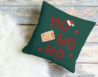 Ho Ho Ho Decorative Pillows, Throw Pillows, Pillow Cover, Pillow Case, Accent Pillow, Home Decor, Christmas Gift, Stocking Stuffer