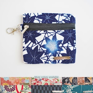 Estuche pequeño con cremallera, llavero, monedero, monedero pequeño, billetera pequeña, bálsamo labial, auriculares, tarjetero, kimono japonés