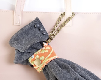 Kimono Glove Holder, Hat Holder, Scarf Holder, Gift for Her, Christmas Gift, Orange/Multi-color/Flower