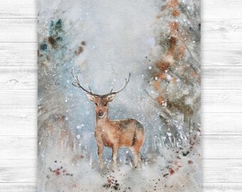 Watercolor Christmas Blanket, Velveteen Minky Blanket, Christmas Gift, Christmas Throw, Couch Blanket, Holiday Decor, Home Decor