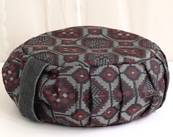 Zafu Meditation Cushion, Filled with Buckwheat Hull, Floor Pillow, Handmade