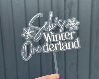 Acrylic winter ONEderland  Cake topper