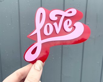 Love valentines cake topper charm / galentines  cake charm