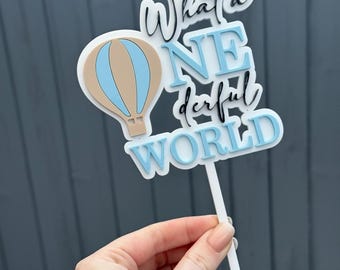 Acrylic  Hot Air Balloon cake topper