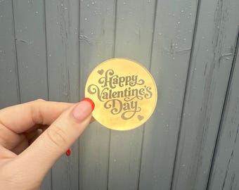 Happy Valentines   cupcake toppers discs