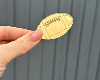 Acrylic rugby ball  cup cake decoration (1 charm )