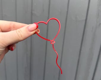 Acrylic heart balloon cake decoration