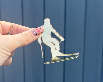 Acrylic Ski cup cake decoration (1 charm)