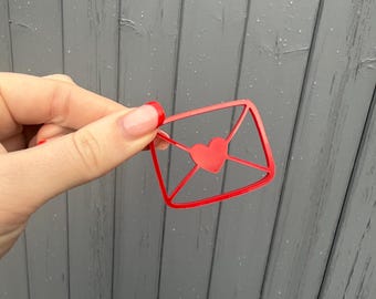 Acrylic heart mail cake decoration