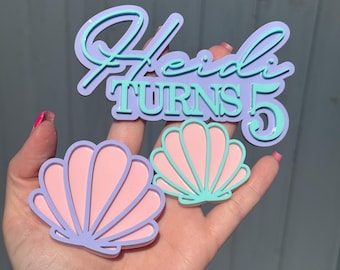 Mermaid Acrylic cake charms  Set