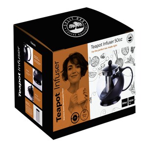 Teapot with Removable Infuser, Borosilicate Glass Tea Maker, Stainless Steel Filter, Dishwasher Safe