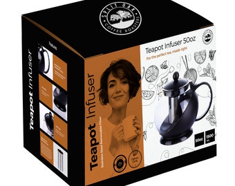 Teapot with Removable Infuser, Borosilicate Glass Tea Maker, Stainless Steel Filter, Dishwasher Safe