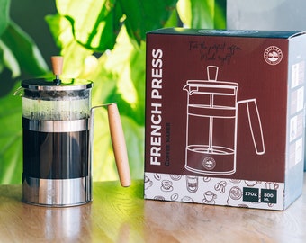 Split Oak Coffee Stainless Steel French Press