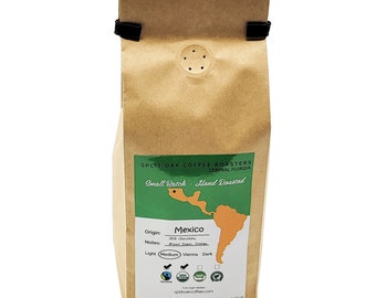 Organic Mexican Coffee Hand Roasted 12 Oz, Whole Beans,notes of  Chocolate, Brown sugar and Orange, USDA Organic, Fairtrade, Try it!