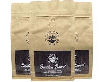 3-Pack 10oz Organic Bourbon Barrel Aged Coffee Beans: Medium Roast