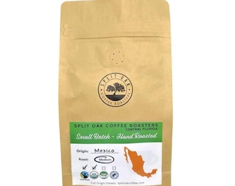 Organic Mexican Coffee: Hand Roasted Whole Beans, Chocolate & Brown Sugar