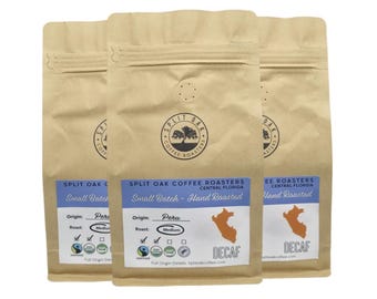 3 Pack Organic Decaf Peru Coffee: Medium Roast, Almond, Sweet Cream