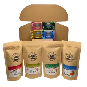 Coffee and Chocolate Gift Box: 4 Assorted Coffees & Chocolate Squares