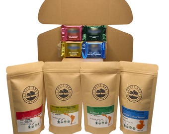 Coffee and Chocolate Gift Box: 4 Assorted Coffees & Chocolate Squares