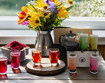 Organic Tea Gift Box: Assorted Teas + Glass Teapot