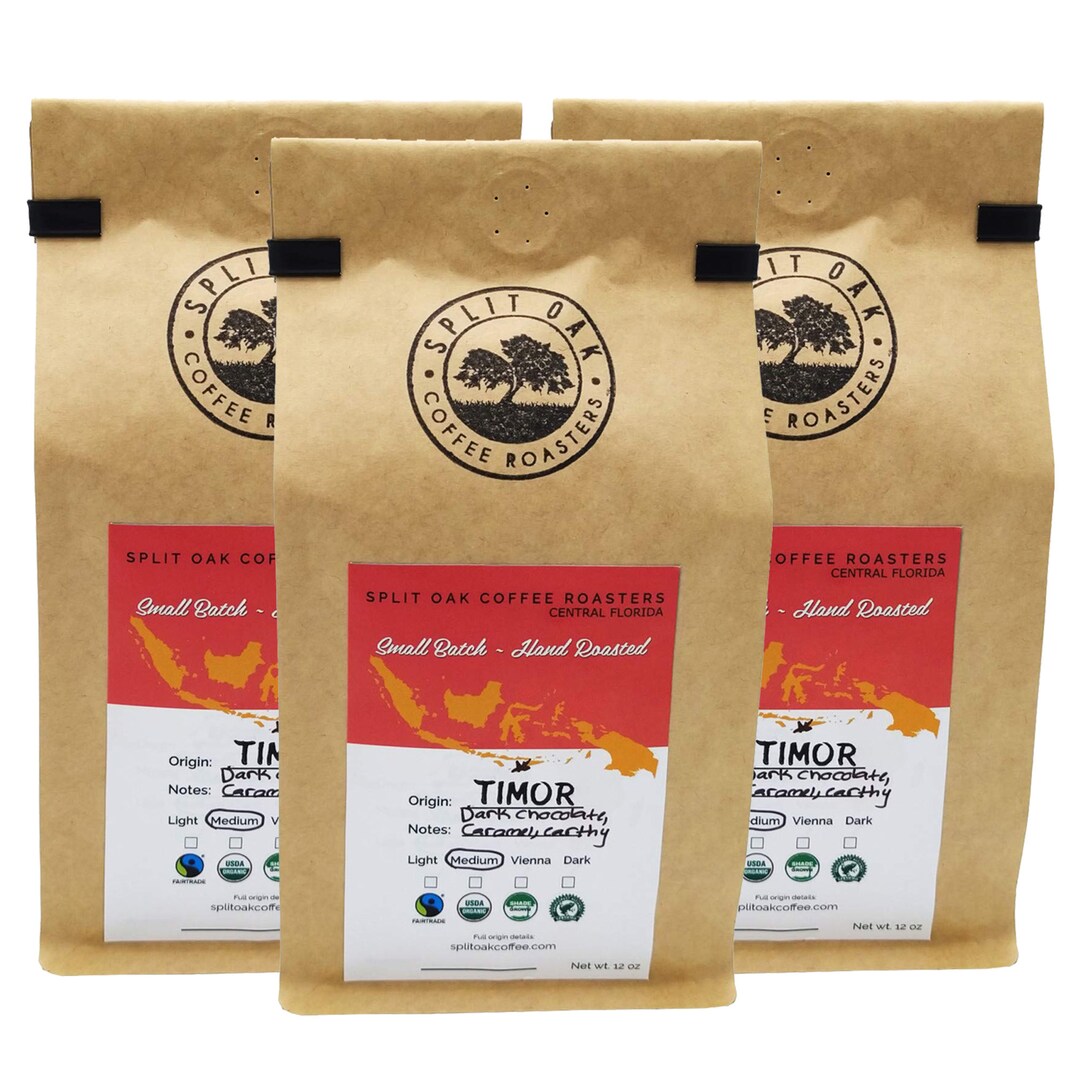 Java Timor Coffee Organic Timor Coffee Beans 3 Pack: Medium Roast, Dark Chocolate Notes ...