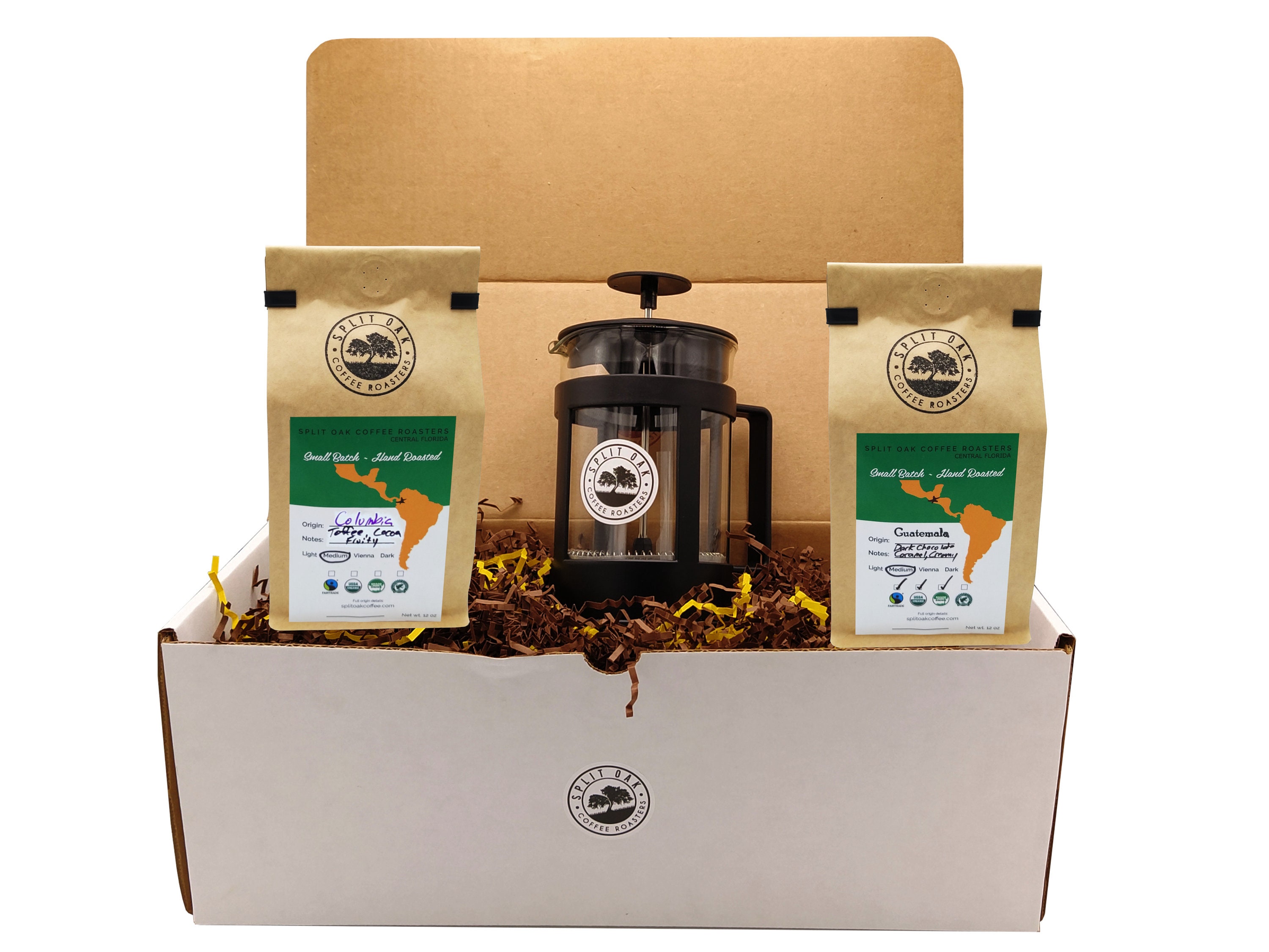Coffee Gift Box with 2 Assorted Organic Coffees 1 French Etsy