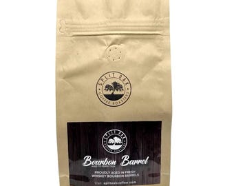 Bourbon Barrel Aged Coffee Beans: Organic Medium Roast, 10oz