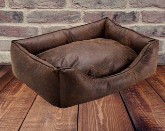 genuine leather dog bed