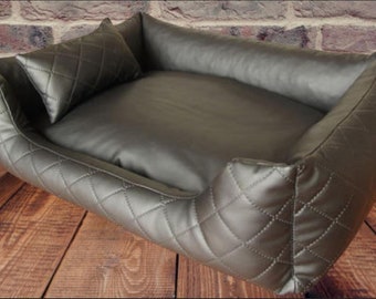 genuine leather dog bed