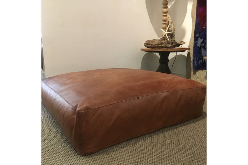 100 real leather Genuine Handmade Leather Seat Large Cushion Etsy