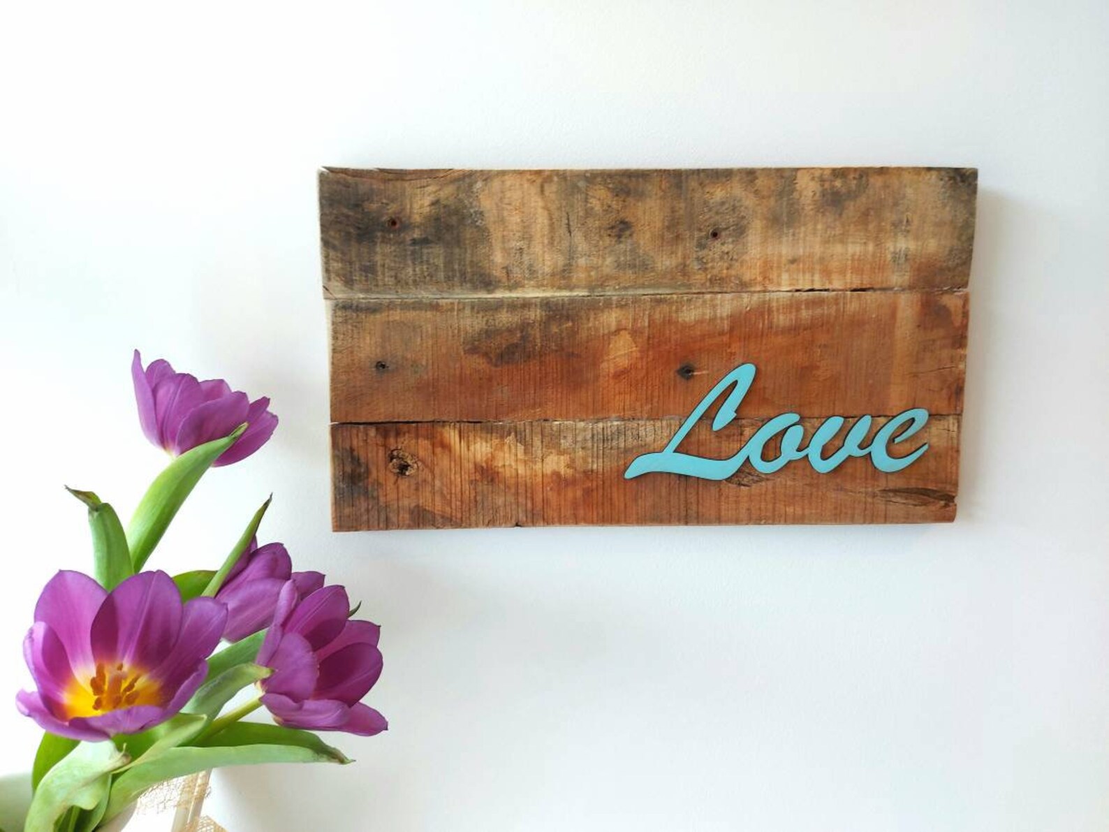 Wooden Love Sign Wall Decor Rustic Sign Wall Art Etsy