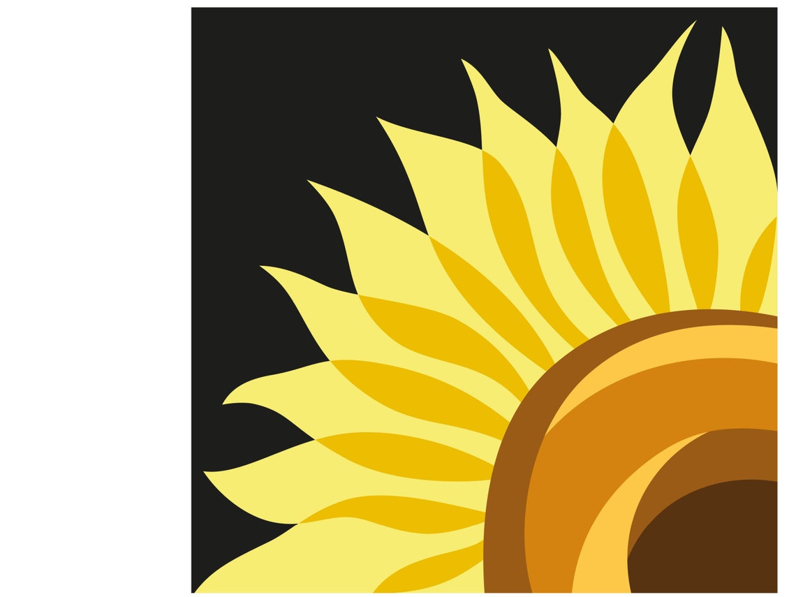Follow the Sun PDF Art Quilt Pattern Sunflower Quilt Curve Etsy