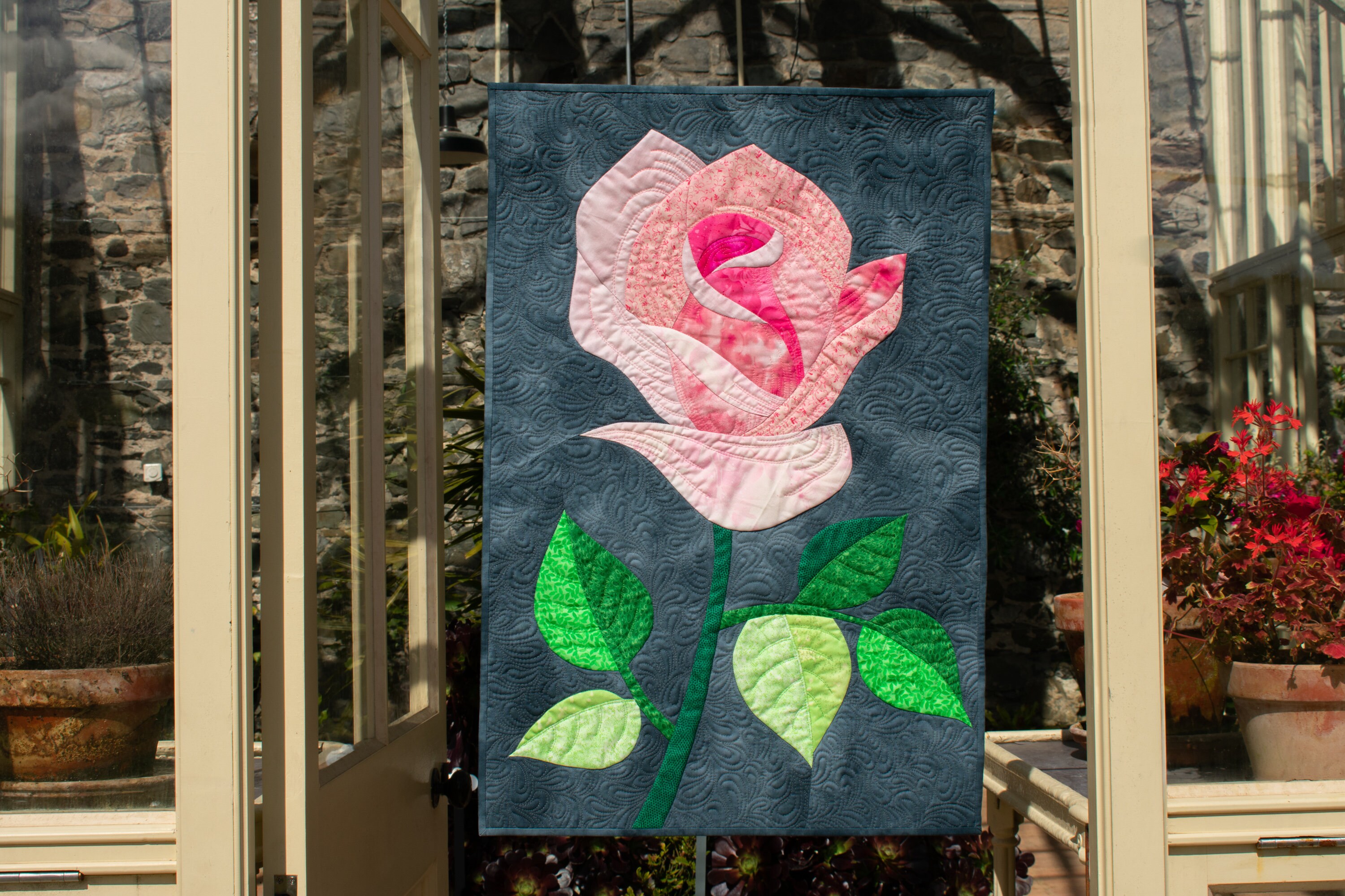 Rose Art Quilt Pattern: Curve Piecing (PDF Pattern) - Etsy