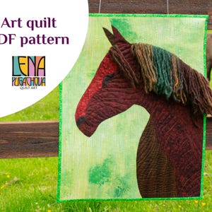 Sparkle the Horse PDF art quilt pattern, curve piecing, instant download