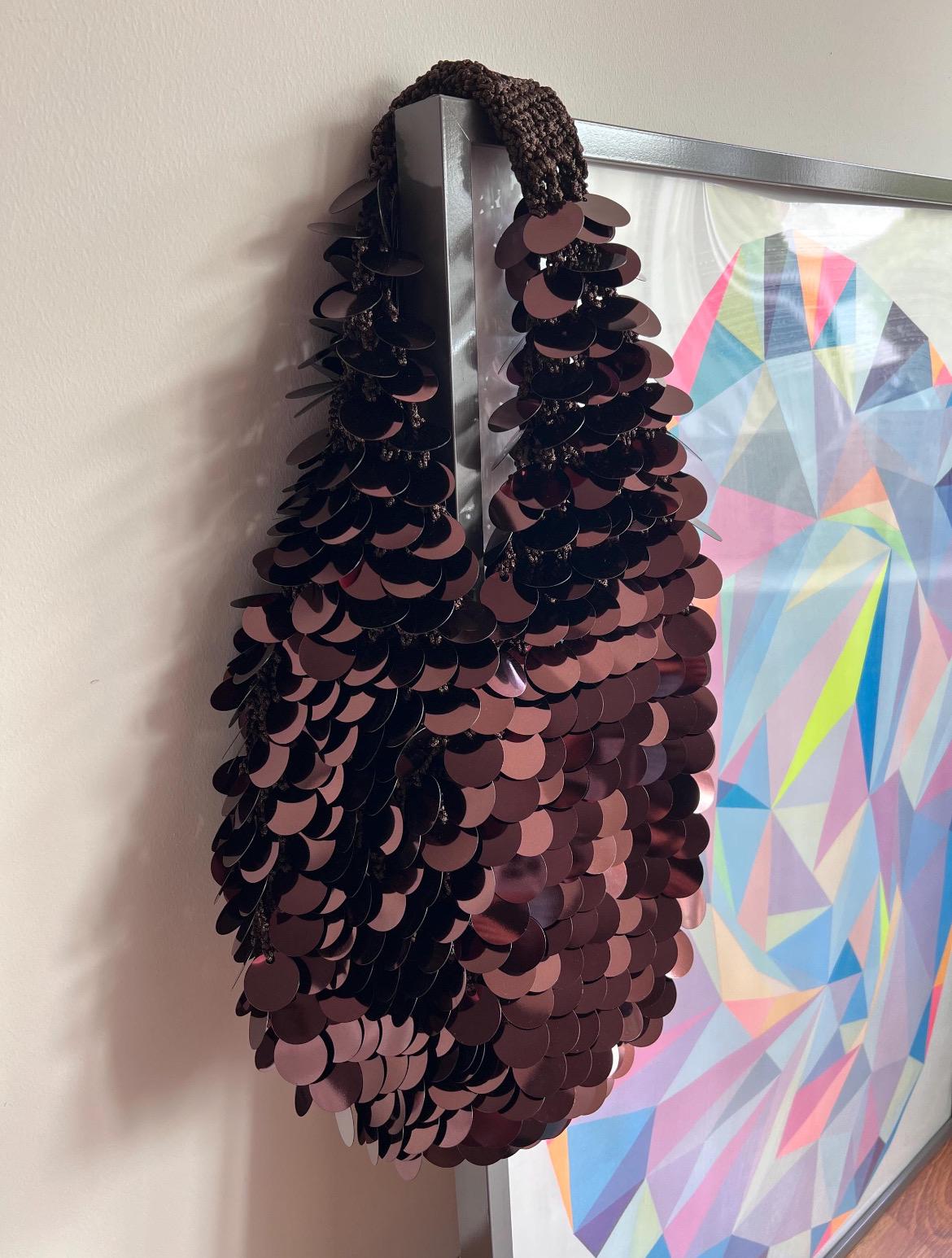 Petit Sac à Main Femme Sarcelle/multicolore En Tissu Scintillant - NEUF