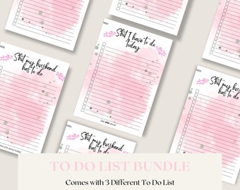 Liste de choses à faire amusantes, agenda rose, agenda numérique rose, agenda imprimable, PDF imprimable, téléchargement numérique instantané, vidage des cerveaux, liste de contrôle
