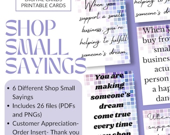 Thank you Cards Small Business Appreciation Thank you Insert Customer Shop Small Supporting Small Business Digital Download Ready to Print