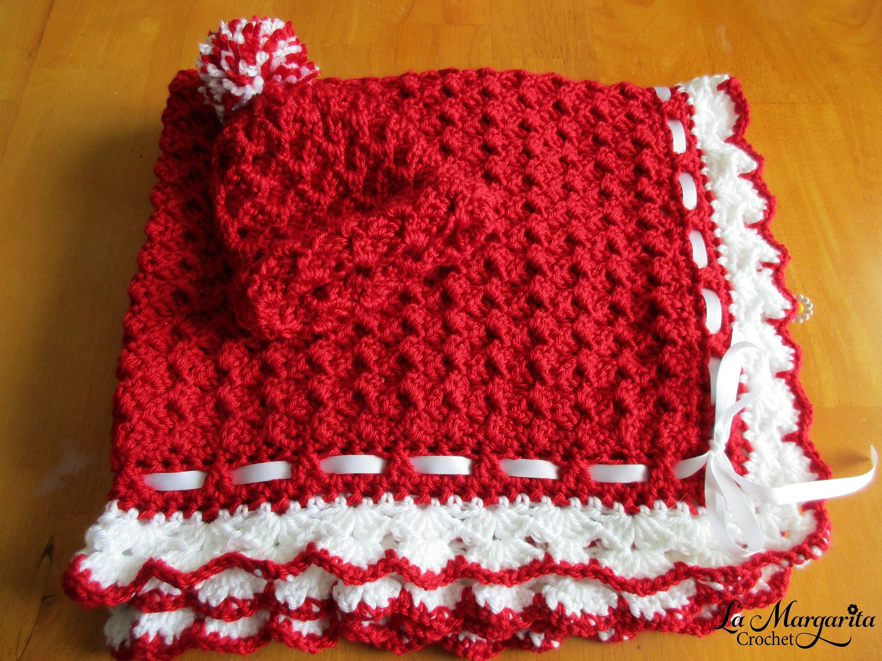 Crochet Valentine's baby blanket/Baby shower gift/Crochet Etsy