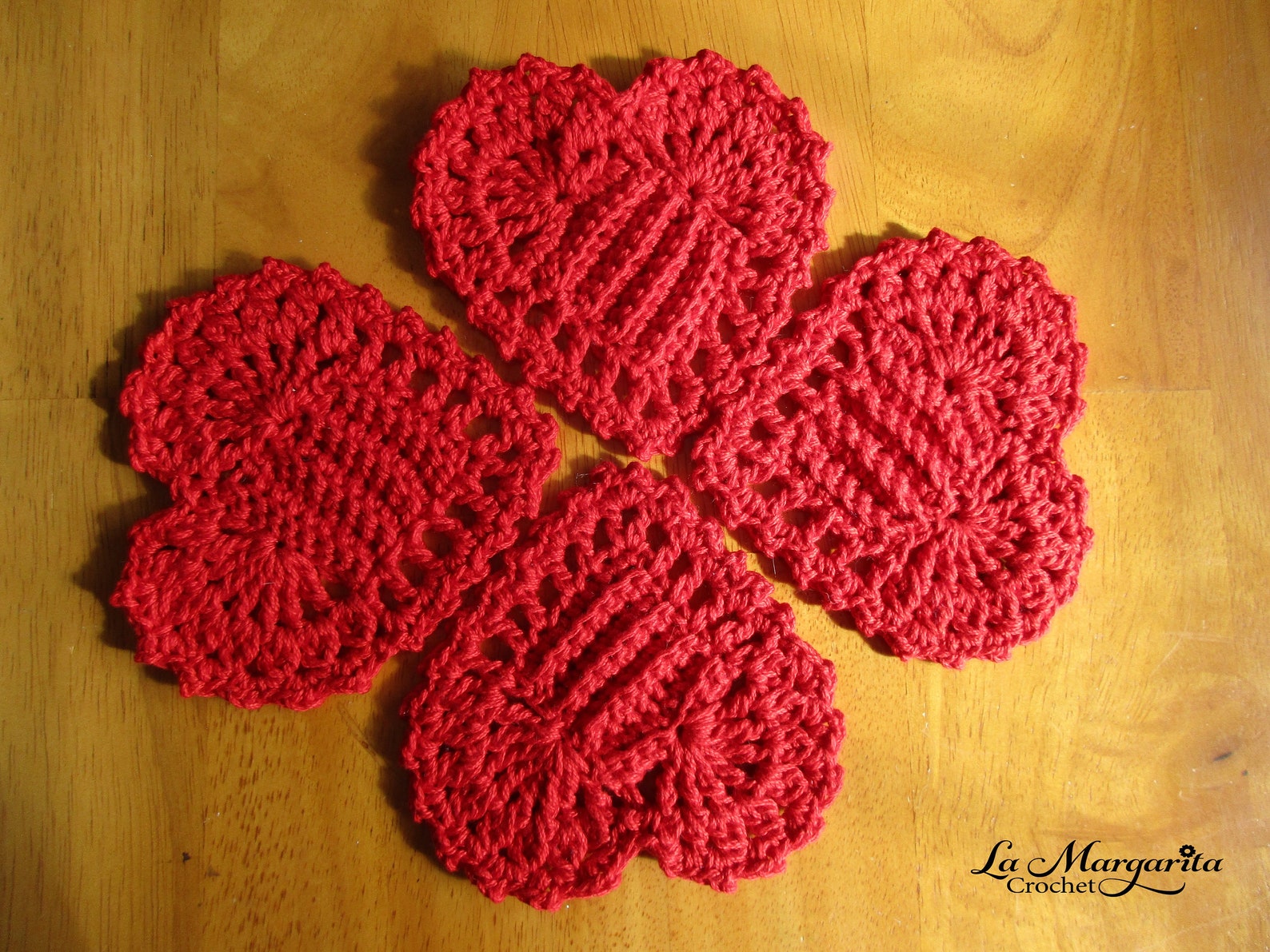 Crochet Heart Coasters Set of 4 or 6 Elegant Valentine Day Etsy